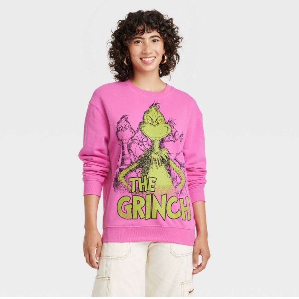 Viral the Grinch ‘you’re a mean one’ graphic sweatshirt- Pink